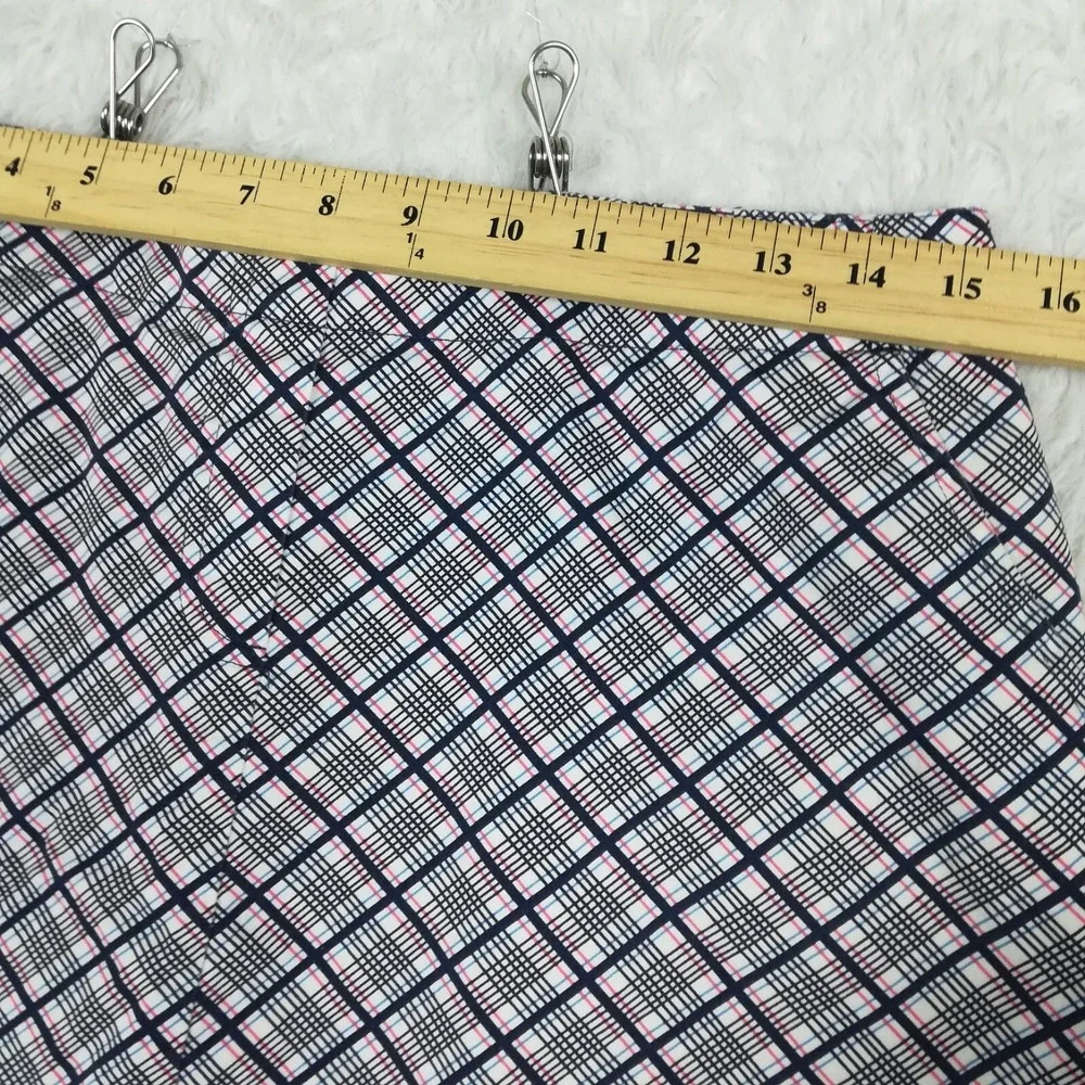 Lady Hagen Womens Skort Skirt Mini  Navy Blue White Plaid Casual Preppy Sporty 8